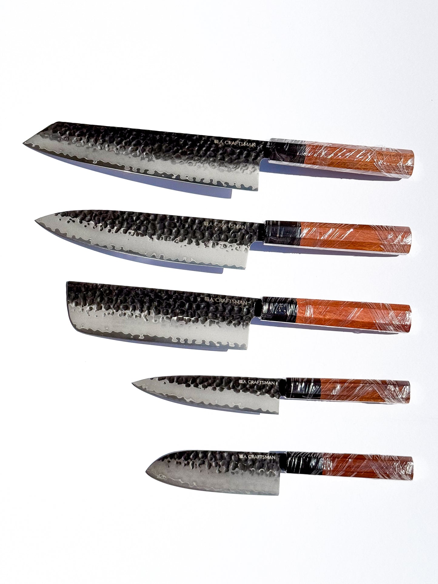5-Piece Knife Set – Ebony & Mkuruti Wood (with Premium Wooden Covers)