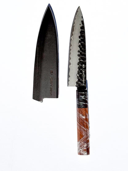 5-Piece Knife Set – Ebony & Mkuruti Wood (with Premium Wooden Covers)