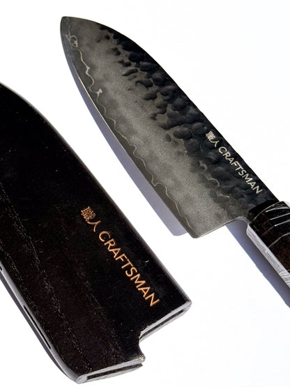 5-Piece Knife Set – Ebony & Mkuruti Wood (with Premium Wooden Covers)