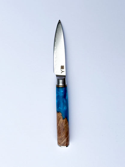 3.2" Paring Knife - Resin and Solidified Wood.