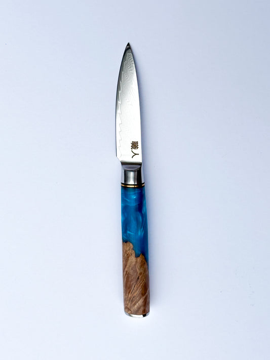 3.2" Paring Knife - Resin and Solidified Wood.