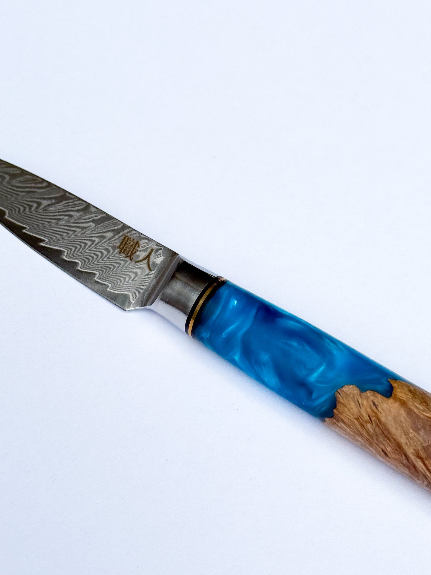 3.2" Paring Knife - Resin and Solidified Wood.