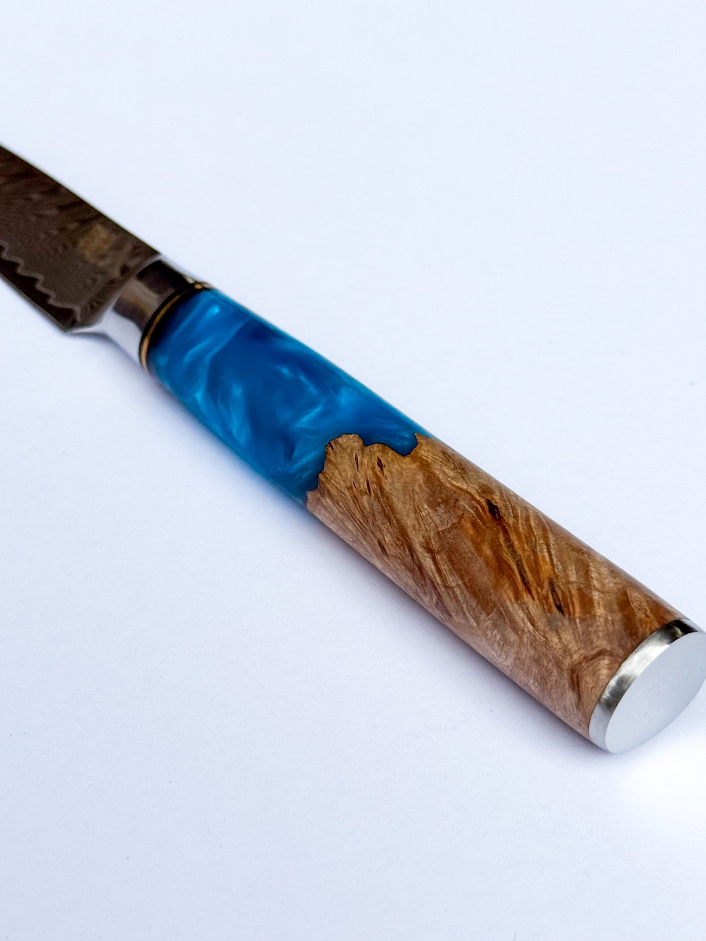 3.2" Paring Knife - Resin and Solidified Wood.