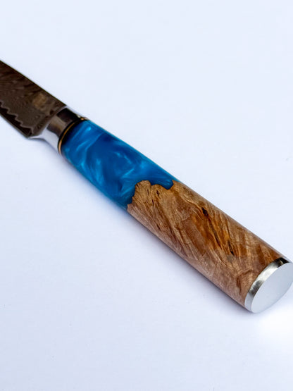 3.2" Paring Knife - Resin and Solidified Wood.