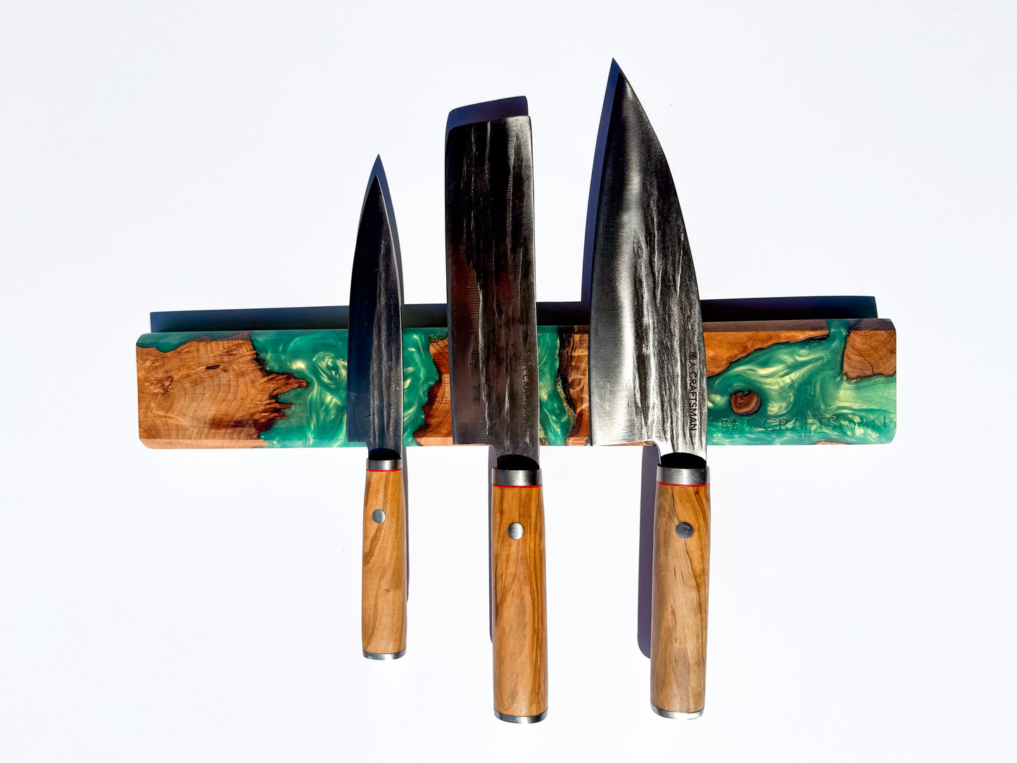 Magnetic Knife Holder For Wall - Resin and Cured Wood