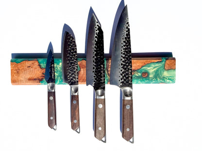 Magnetic Knife Holder For Wall - Resin and Cured Wood