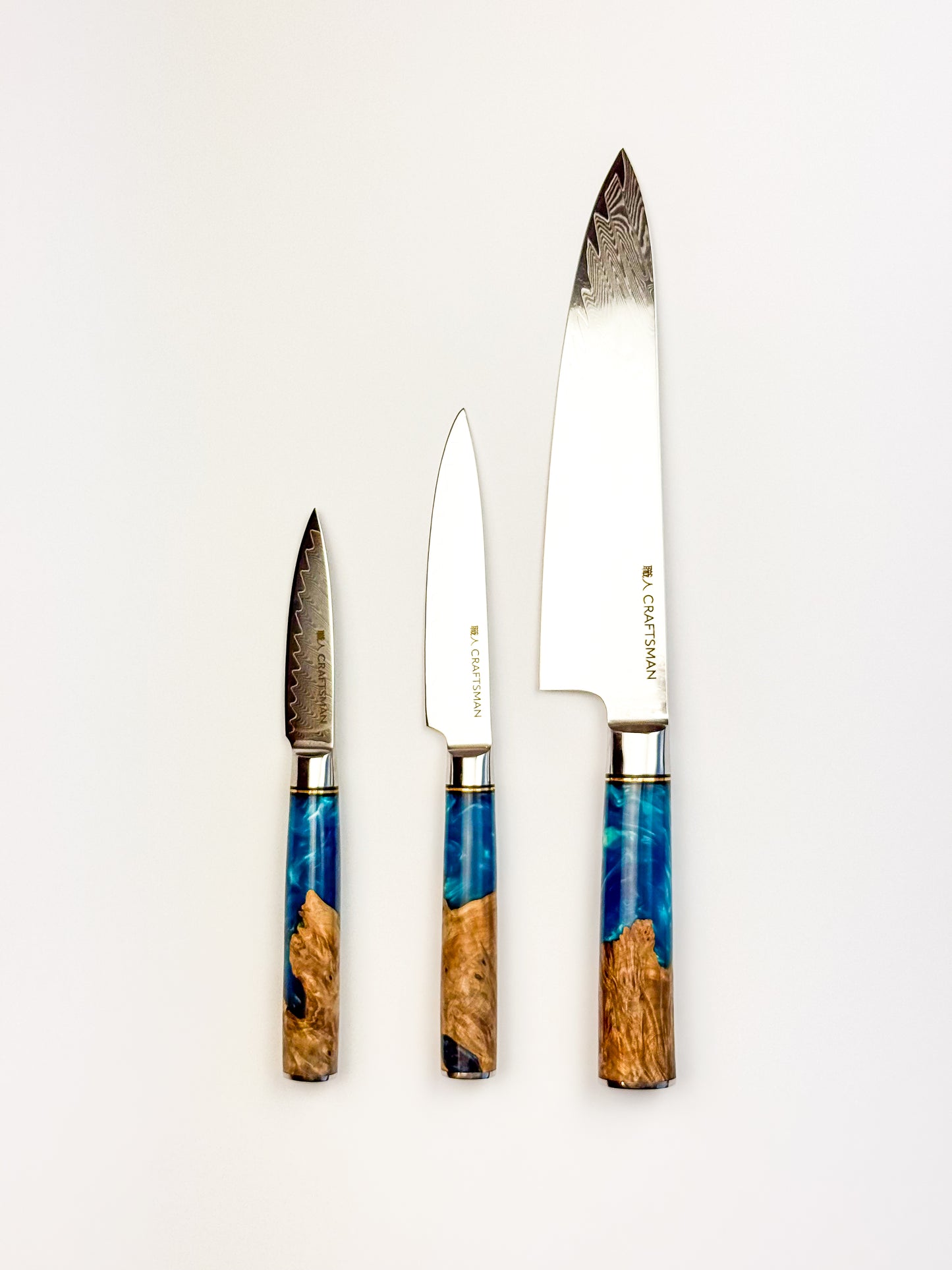 8" Chef Knife – Resin & Solidified Wood Handle