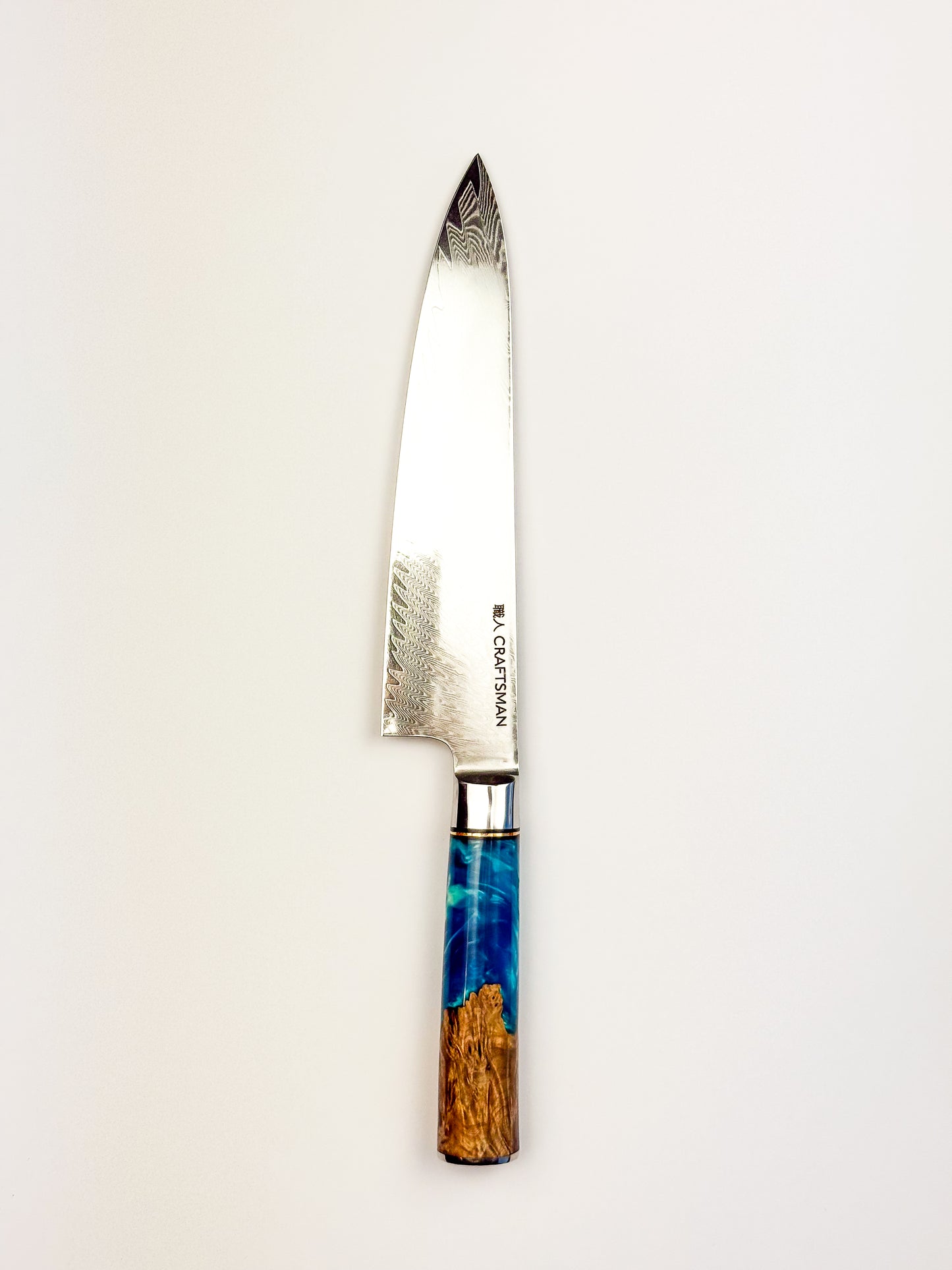 3-Piece Knife Set – Resin & Solidified Wood Handles (67-Layer Damascus Steel)