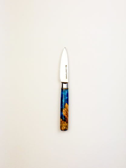 3.2" Paring Knife - Resin and Solidified Wood.