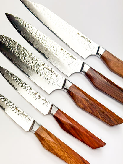 5-Piece Knife Set – Natural African Mkuruti Wood