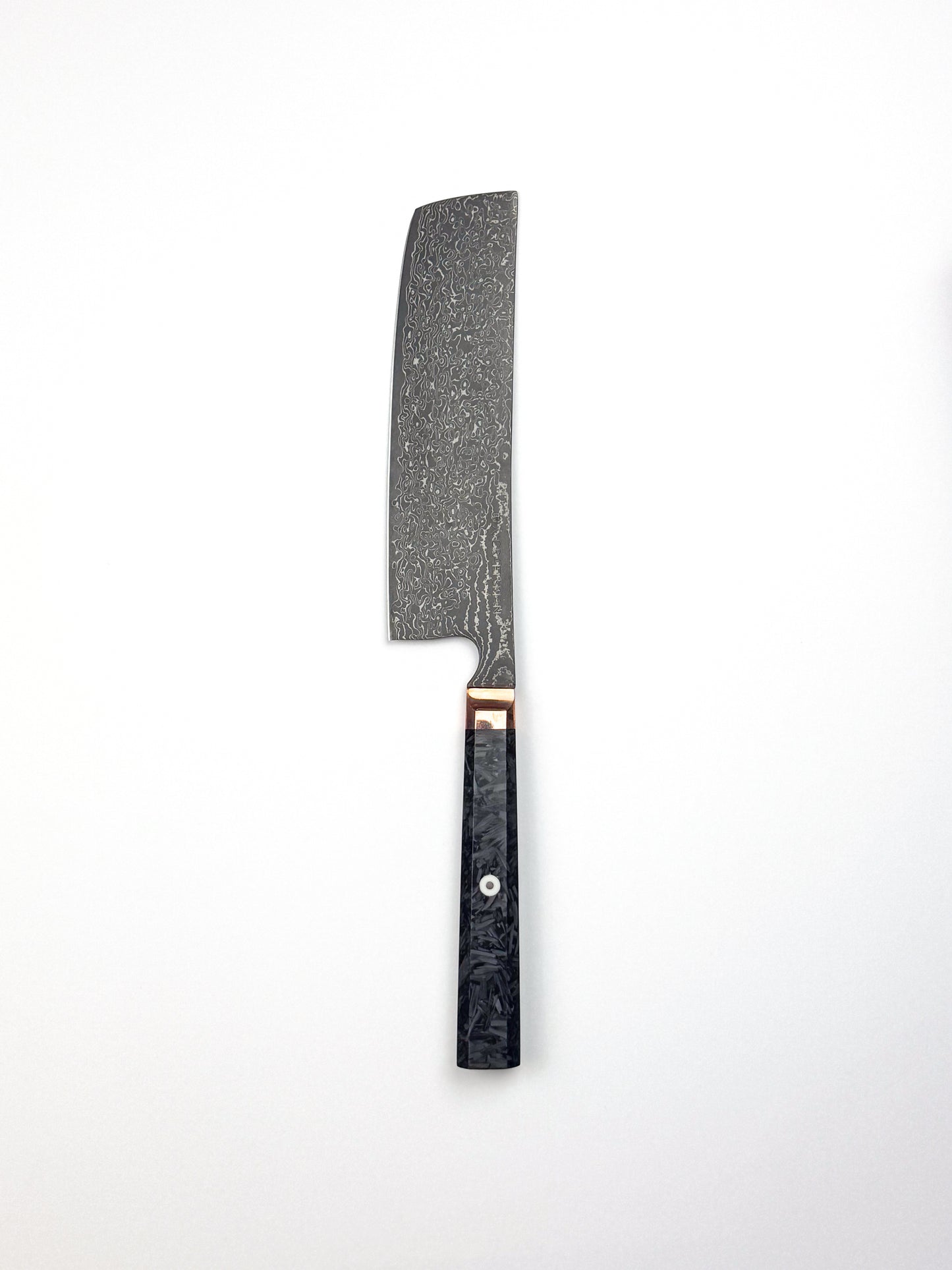 4-Piece Knife Set – Copper Bolster, Carbon Fibre Handles (67-Layer Damascus Steel)