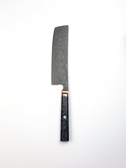 4-Piece Knife Set – Copper Bolster, Carbon Fibre Handles (67-Layer Damascus Steel)