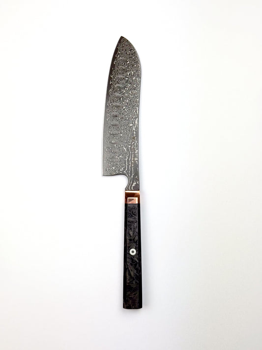 6.8" Santoku - Copper Bolster & Carbon Fibre Handle