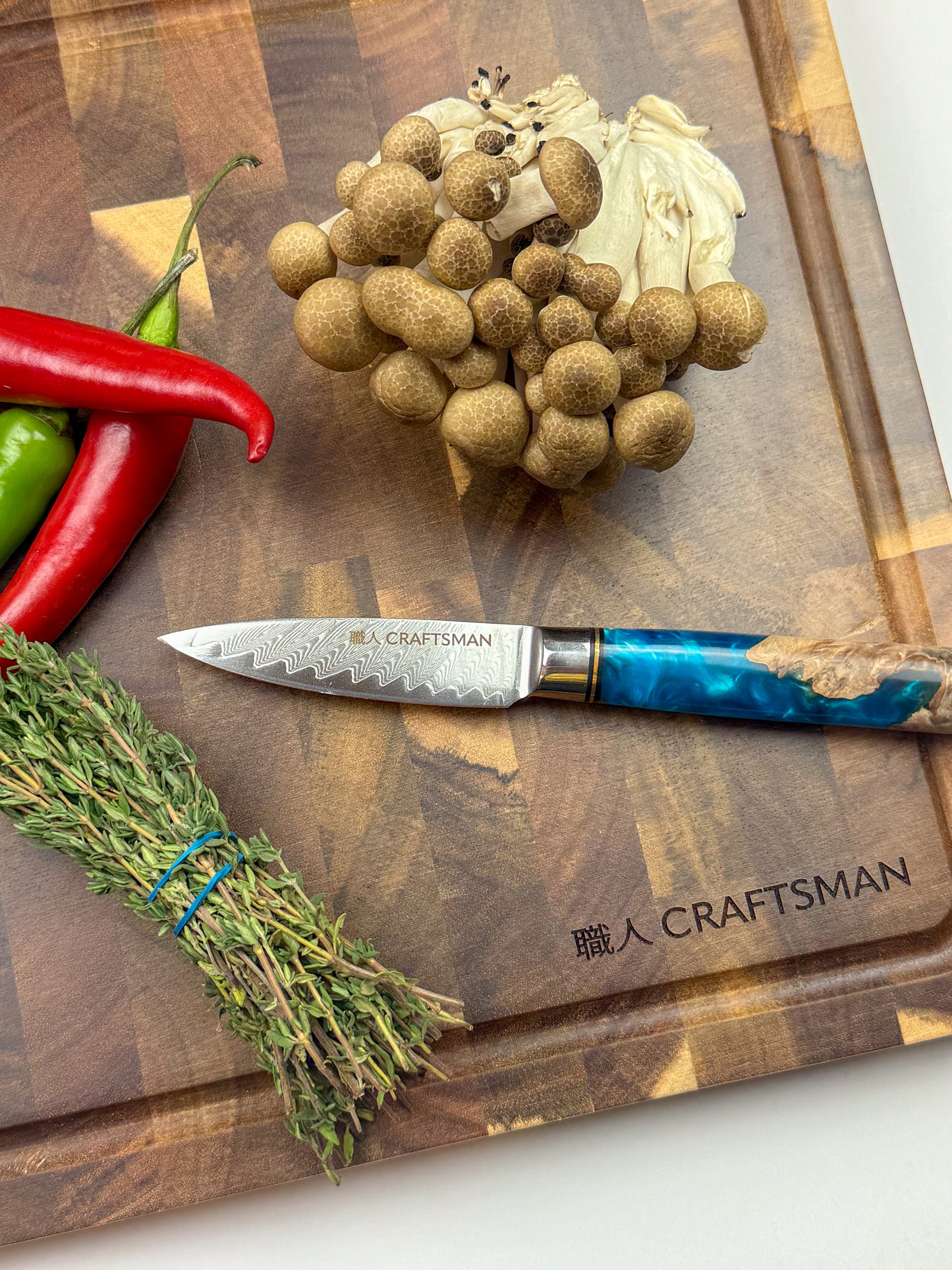 3.2" Paring Knife - Resin and Solidified Wood.